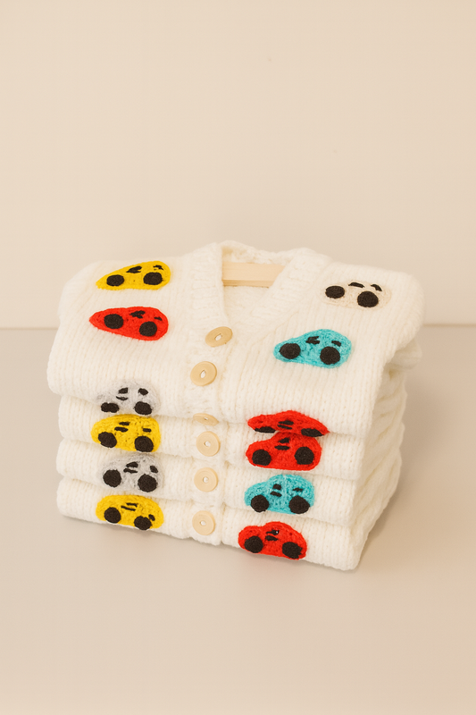 Dzempercic za djecake sa motivom autica. Idealan za uzraste od 0 do 6 g.