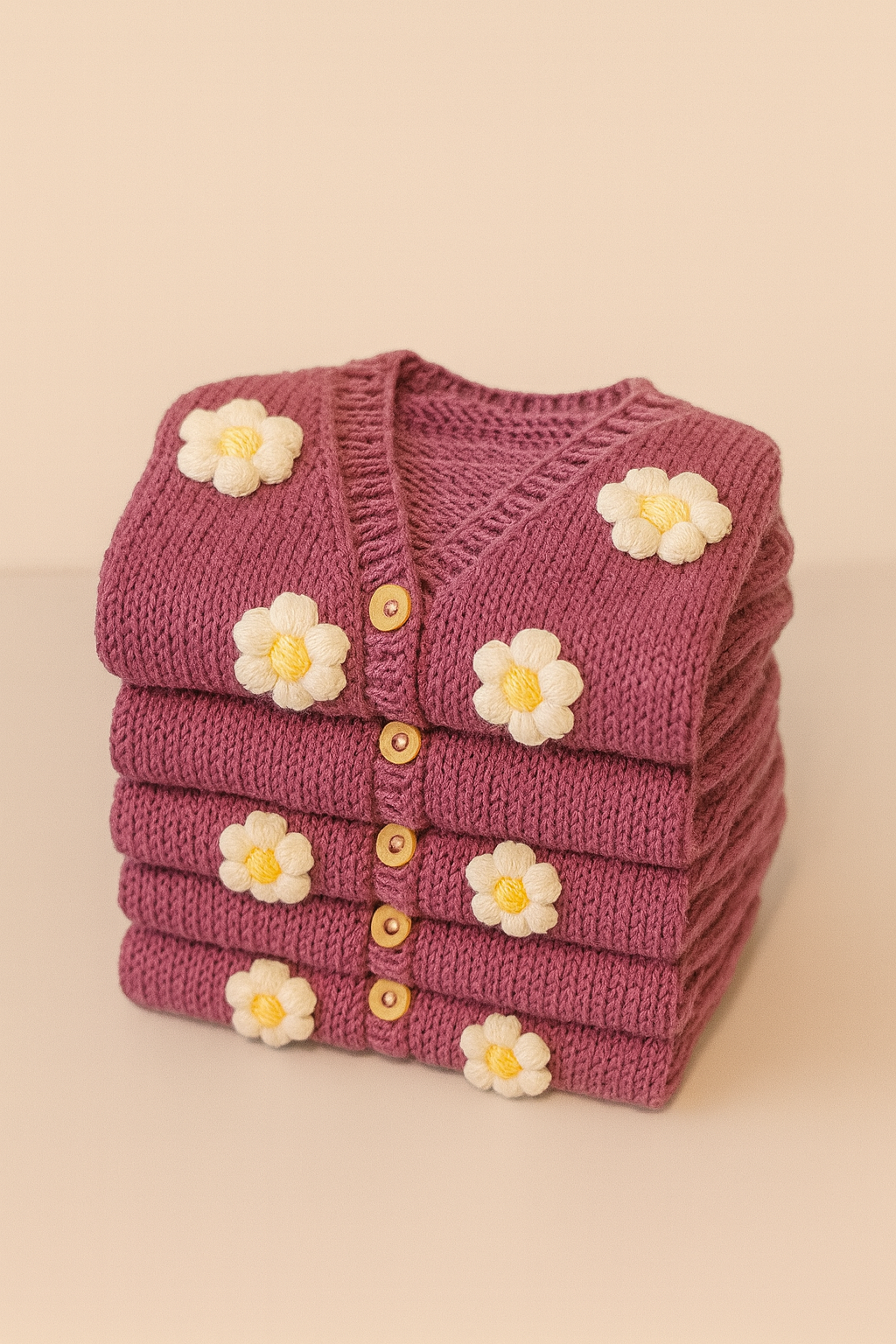 Ručno rađeni dzempercic sa cvijetnim motivom. Idealan za djevojcice od uzrasta od 0 do 6 g