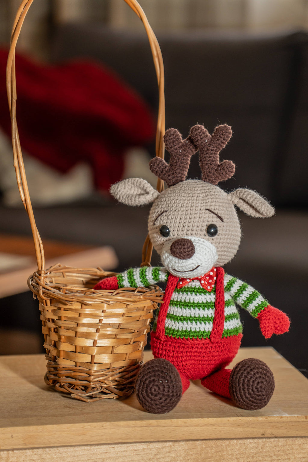 Ručno rađeni irvas as mašnicom, idealan za bebe i djecu